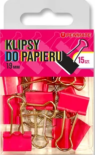 Klipsy do papieru Penmate Różowe 19 mm TT8321 - Pinezki - miniaturka - grafika 1
