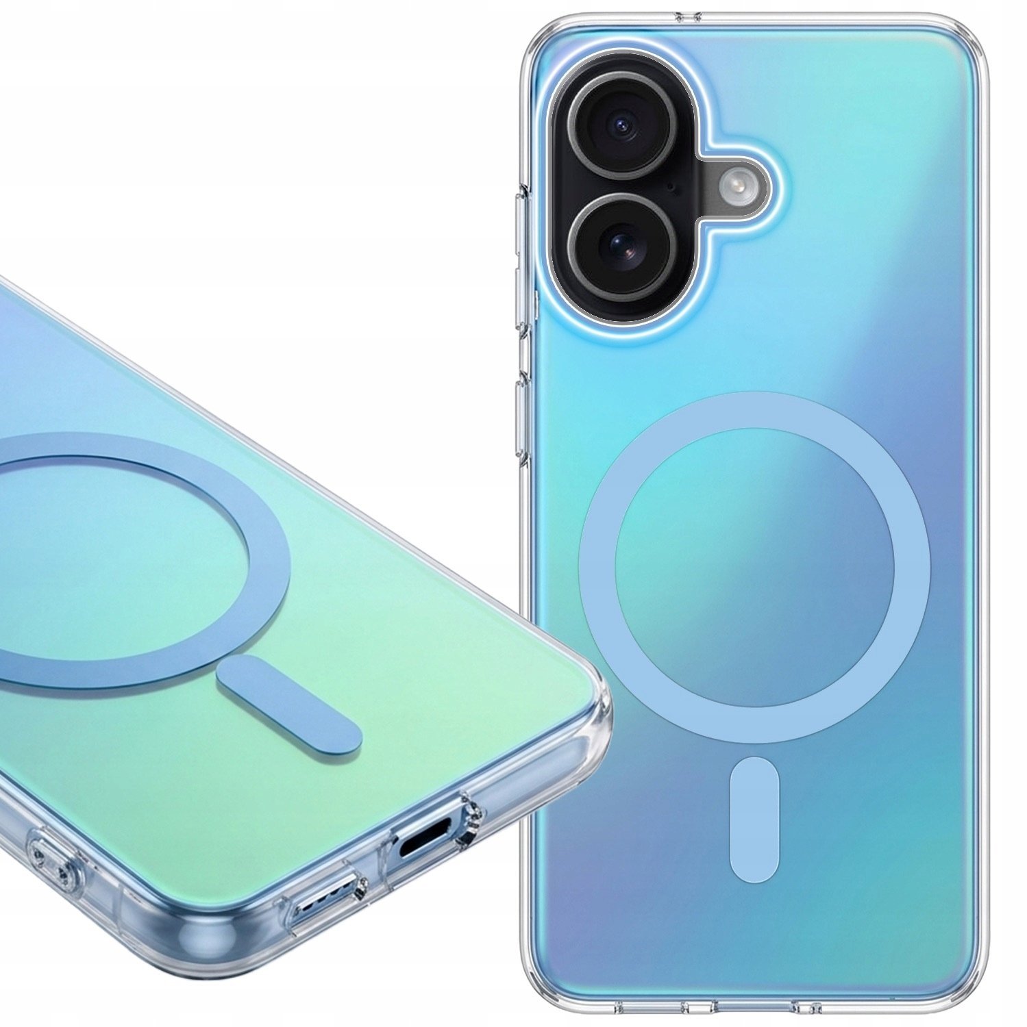 Hello Case Etui Do Magsafe Do Apple iPhone 17 Niebieskie, Aurora, Ochronne, Plecki