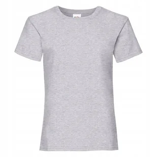 T-Shirt Koszulka Dziewczęca BAWEŁNA Fruit of the Loom 61005 SZARA 128 - Koszulki dla dziewczynek - miniaturka - grafika 1