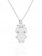 Biżuteria dla dzieci - Naszyjnik dziecięcy hipcio hipopotam srebro 925 45 cm - miniaturka - grafika 1