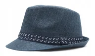 Czapki męskie - Letni kapelusz męski granat TRILBY 21 Pako Jeans - miniaturka - grafika 1