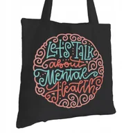 Torby i wózki na zakupy - Torba Bawełniana dla Psychologa Czarna Prezent ekologiczna Trwały Nadruk - miniaturka - grafika 1