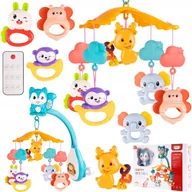 Karuzele dla niemowląt - KARUZELA DO ŁÓŻECZKA WIEWIÓRKA Z PILOTEM PROJEKTOR GRZECHOTKI LAMPKA GRYZAK - miniaturka - grafika 1