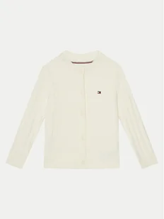 Tommy Hilfiger Kardigan KG0KG08282 M Beżowy Regular Fit - Swetry dla chłopców - miniaturka - grafika 1