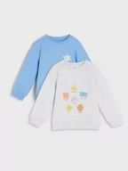 Pajacyki dla niemowląt - Sinsay - Bluzy 2 pack - szary - miniaturka - grafika 1