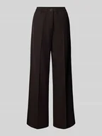 Spodnie damskie - Spodnie o kroju regular fit z szeroką nogawką - miniaturka - grafika 1