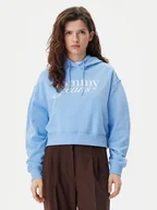 Bluzy damskie - Tommy Jeans Bluza Script DW0DW20306 Niebieski Relaxed Fit - miniaturka - grafika 1