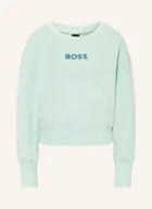 Bluzy damskie - Boss Bluza Nierozpinana Elay Z Ozdobnymi Kamykami blau - BOSS - miniaturka - grafika 1