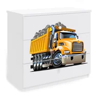 Komody dla dzieci - KocotKids Komoda do pokoju dziecięcego, babydreams, ciężarówka, 81 cm, biel, mat - miniaturka - grafika 1