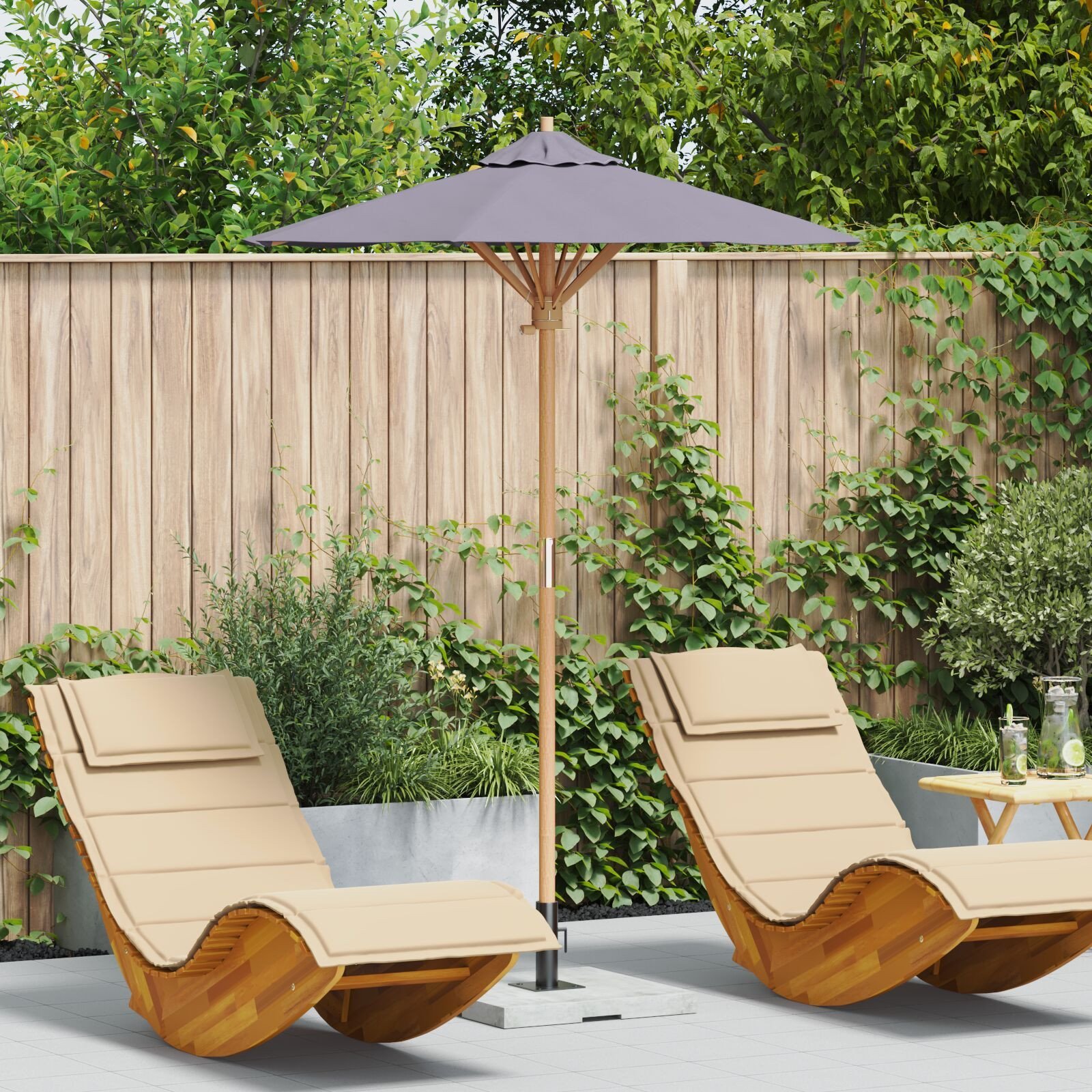 vidaXL Parasol ogrodowy ciemnoszary 150x210 cm z bambusa