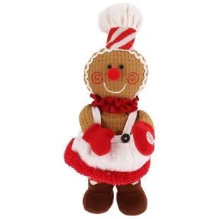 Ciastek dziewczynka tańczący i grający brązowo-czerwony 58 x 22 x 25 cm - Ozdoby bożonarodzeniowe - miniaturka - grafika 1