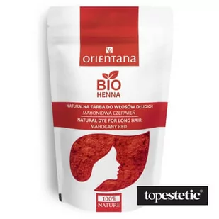 ORIENTANA Bio henna do półdługich i krótkich MAHONIOWA CZERWIEń 50g - Farby do włosów i szampony koloryzujące - miniaturka - grafika 1