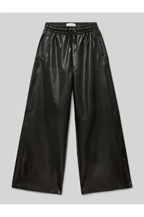Spodnie z szeroką nogawką z imitacji skóry - Calvin Klein Jeans - Spodnie sportowe damskie - miniaturka - grafika 1