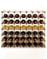 Stojaki na wino - Regał Na Wino Stojak Na 42 Butelki Szklane/ Pet — Rw-8/ 7X6 — Brązowy Brązowy Metal + Drewno Rw-8-7X6-42_O_Br / Wamar-Sosenka - miniaturka - grafika 1