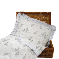 Pościel dla dzieci - Home&Baby Pościel Do Łóżeczka Z Falbanką 100X135 Gąski Z Różową Gałązką - miniaturka - grafika 1