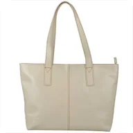Torebki damskie - Torebka skóra naturalna shopper XL jasny beż VEZZE - miniaturka - grafika 1