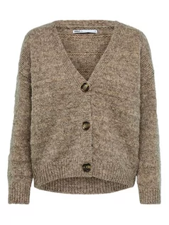 Swetry damskie - ONLY Kardigan "Celina" w kolorze jasnobrązowym - grafika 1