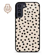 Etui i futerały do telefonów - Kropki dot beż - Galaxy S21 FE 5G Etui szklane flexible indukcyjne - miniaturka - grafika 1