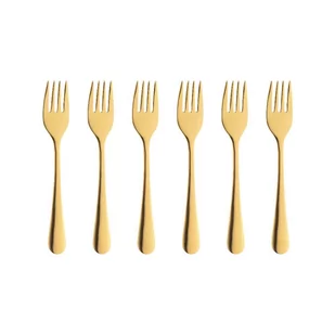 Komplet Widelczyków Do Ciasta 6 Sztuk Slim Gold Villa Italia - Zestawy sztućców - miniaturka - grafika 1