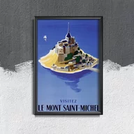 Plakaty - Plakat vintage do salonu Mont Saint Michel French - miniaturka - grafika 1