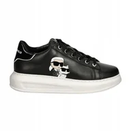 Sneakersy damskie - Karl Lagerfeld Czarne sneakersy Kapri Twin Nft Lo Lace 37 - miniaturka - grafika 1