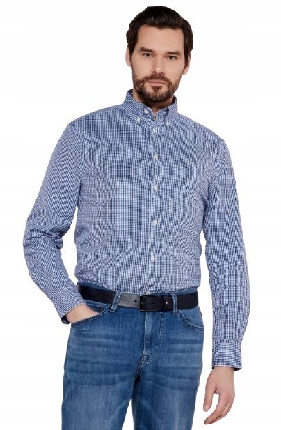 TOMMY HILFIGER KOSZULA CASUAL W KRATĘ Z KOŁNIERZYKIEM I GUZIKAMI M 1J9A