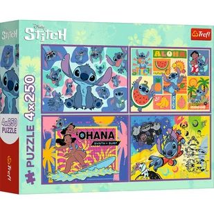 Puzzle, Trefl, Niezwykły Stitch, 4x250 el. - Puzzle - miniaturka - grafika 1