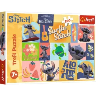 Puzzle Lilo i Stitch 200 elementów Hawajskie przygody Trefl - Puzzle - miniaturka - grafika 1