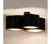 Lampy sufitowe - Duolla - Żyrandol natynkowy ROLLER TRIO SHINY 3xE27/15W/230V czarny/złoty - miniaturka - grafika 1