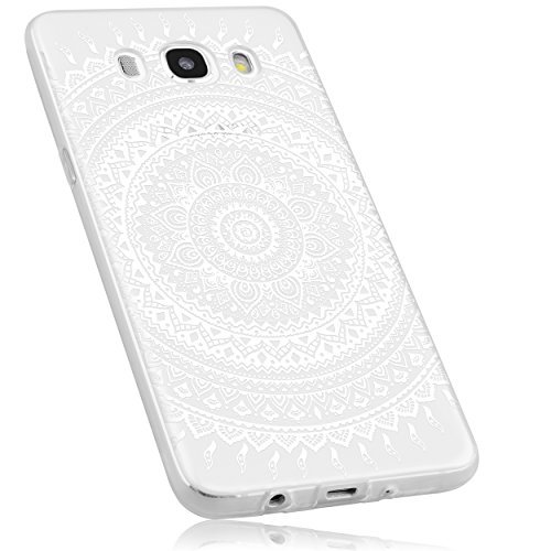 mumbi Etui kompatybilne z Samsung Galaxy J5 2016 etui na telefon komórkowy cienkie z motywem mandali, białe, przezroczyste białe