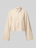 Bluzki damskie - Bluzka koszulowa o kroju relaxed fit z mieszanki wiskozy model ‘LARIS’ - miniaturka - grafika 1