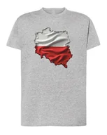 Koszulki i topy damskie - Koszulka Patriotyczna Nasza Polska Szara XL - miniaturka - grafika 1