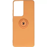 Etui i futerały do telefonów - Bizon Etui Case Silicone Ring Galaxy S21 Ultra pomarańczowe BCSRGALS21UOR - miniaturka - grafika 1