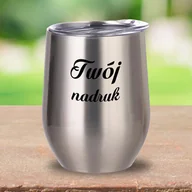 Kubki - Srebrny kubek ze stali nierdzewnej z Twoim nadrukiem - miniaturka - grafika 1
