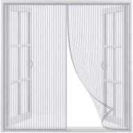 Moskitiery - Magnetyczna moskitiera do okien, moskitiera do drzwi, zapewnia oddychalność przestrzeni drzwiowych i okiennych, biała, 90x150 cm - miniaturka - grafika 1