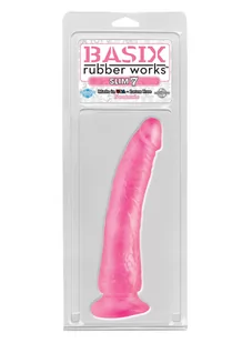Basix rubber works Basix Slim 7 Dong Pink - Sztuczne penisy - miniaturka - grafika 2