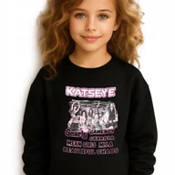 Bluzy dla dziewczynek - Bluza Dziecięca Czarna KATSEYE ALBUM Muzyka K-pop Na Prezent Rozm 128 cm Wz - miniaturka - grafika 1