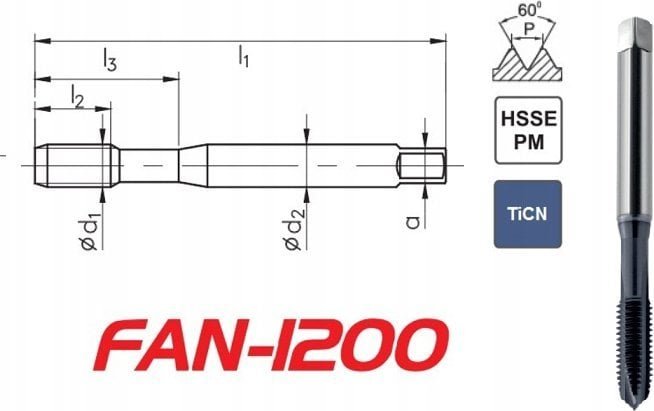 Fanar GWINTOWNIK M 6 DIN-371B 6H HSSE-PM TICN FAN