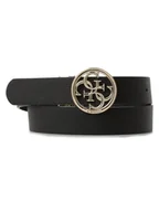 Paski - GUESS Damski pasek dwustronny z dodatkiem skóry Kobiety skóra czarny|szary wzorzysty, S - miniaturka - grafika 1