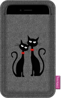 Etui do czytników e-book - Etui na smartfon XXL antracyt CZARNE KOTY - miniaturka - grafika 1