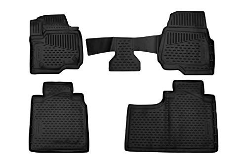 Element Antypoślizgowa gumowa mata podłogowa 3D do Ford F-250/F-350/F-450/F-550 17-18 Crew Cab Wiadro Siedzenia w/o 4x4 Shifter Pick-up