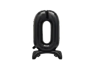 Balon foliowy stojący cyfra 0 czarny - 76 cm - 1szt. - Balony i akcesoria - miniaturka - grafika 1