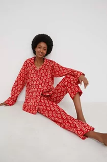 Piżamy damskie - Answear Lab piżama bawełniana kolor czerwony bawełniana - grafika 1