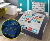 Pościel - Pościel bawełniana Detexpol, świecąca w ciemności, IPhone, 140x200 cm, 2 elementy - miniaturka - grafika 1