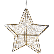 Ozdoby bożonarodzeniowe - Shumee Dekoracja ogrodowa wisząca LED gwiazda 58 cm srebrna KURULA 295151 - miniaturka - grafika 1