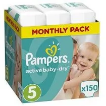 Pampers Active Baby-Dry 5 Junior 150 szt. - Pieluchy - miniaturka - grafika 1