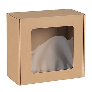 Kwadratowe pudełko fasonowe z okienkiem, pudełko prezentowe 20x20x10 cm x1 - Zestawy upominkowe - miniaturka - grafika 1