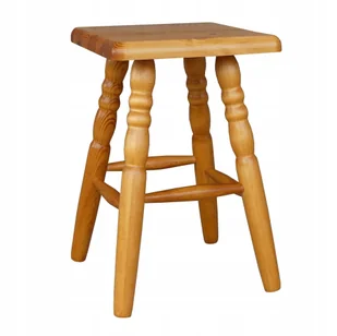 Taboret Kuchenny Stołek Toczony Kwadrat olcha - Taborety i hokery - miniaturka - grafika 1