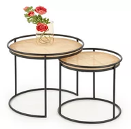 Ławy i stoliki kawowe - Zestaw loftowych stolików kawowych ELIOR Artelia, 41x41x51 cm, 2 szt. - miniaturka - grafika 1
