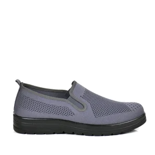 MĘSKIE PÓŁBUTY SPORTOWE SIATKI WSUWANE NEWS 1022 SZARE - Półbuty męskie - miniaturka - grafika 1